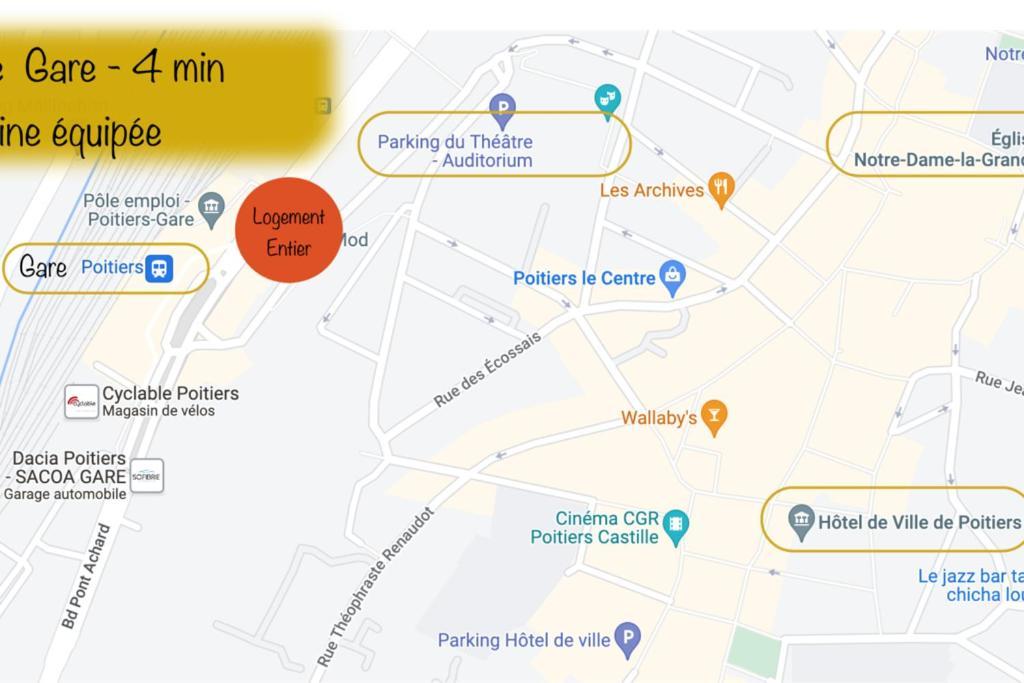 Appartement En Face De La Gare - Centre Ville Πουατιέ Εξωτερικό φωτογραφία